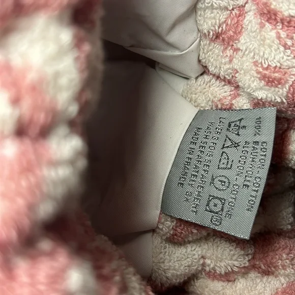 Dior cute pink and cream terry large drawstring bucket bag with pouch - Picture 11 of 17